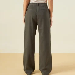 MONROW Bonded Thermal Pleated Pants KALEGREEN Best